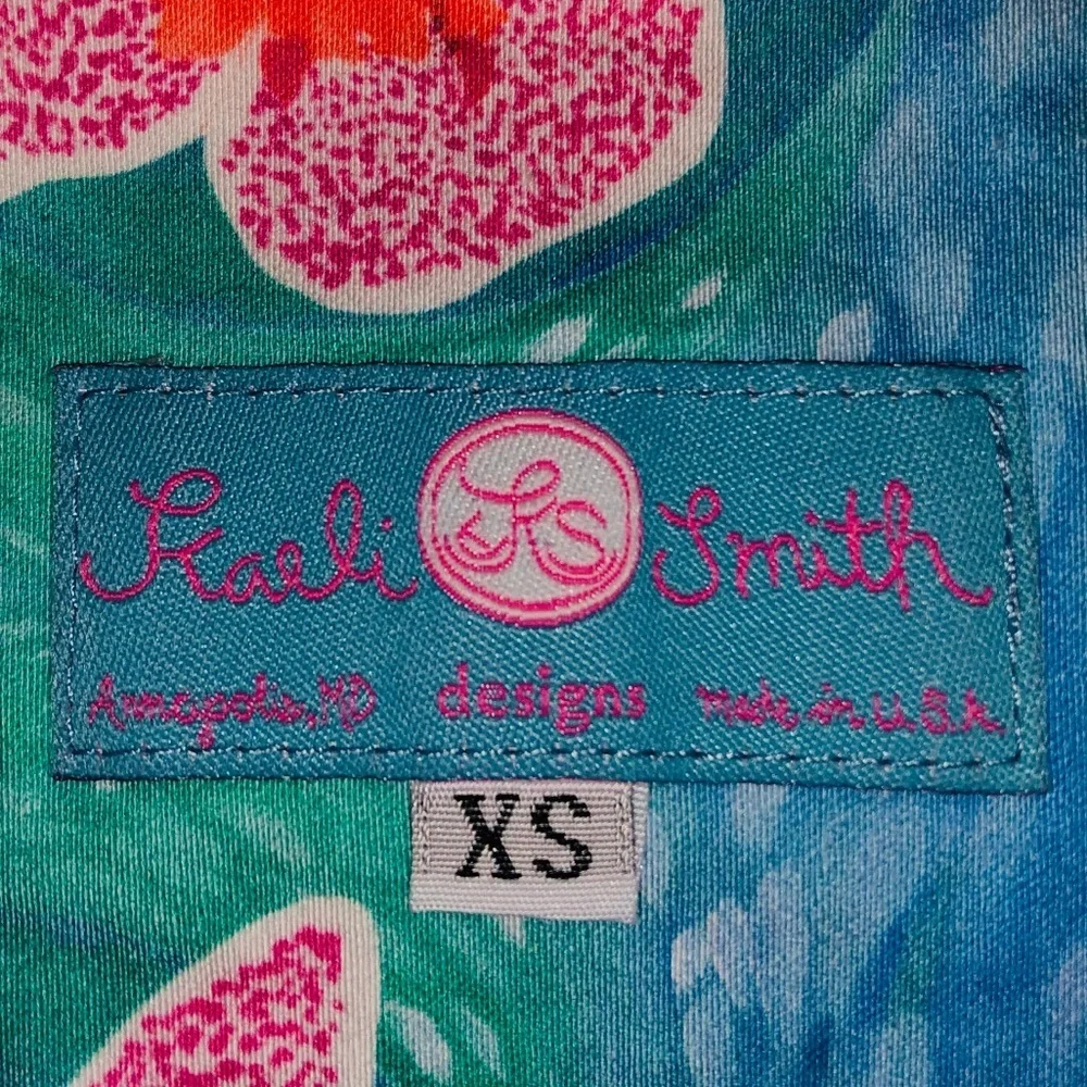 Kaeli smith pretty pink / blue flower skirt xs.